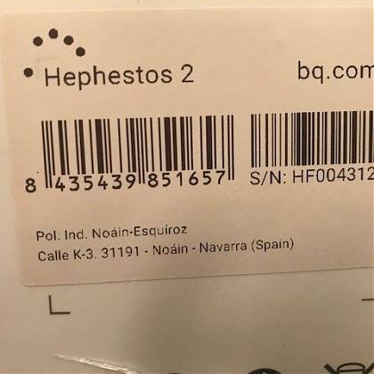  IMPRESORAS 3D BQ HEPHESTOS 2 nuevas recogida en almacén